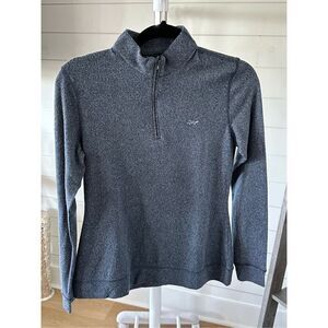 Greg Norman Women's Dark Heather Gray 1/4 Zip Mockneck L/S Pullover Small